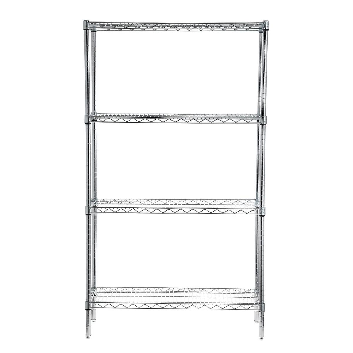 AUTORODEC - Estante de acero cromado de 36x91x160 cm 4 repisas