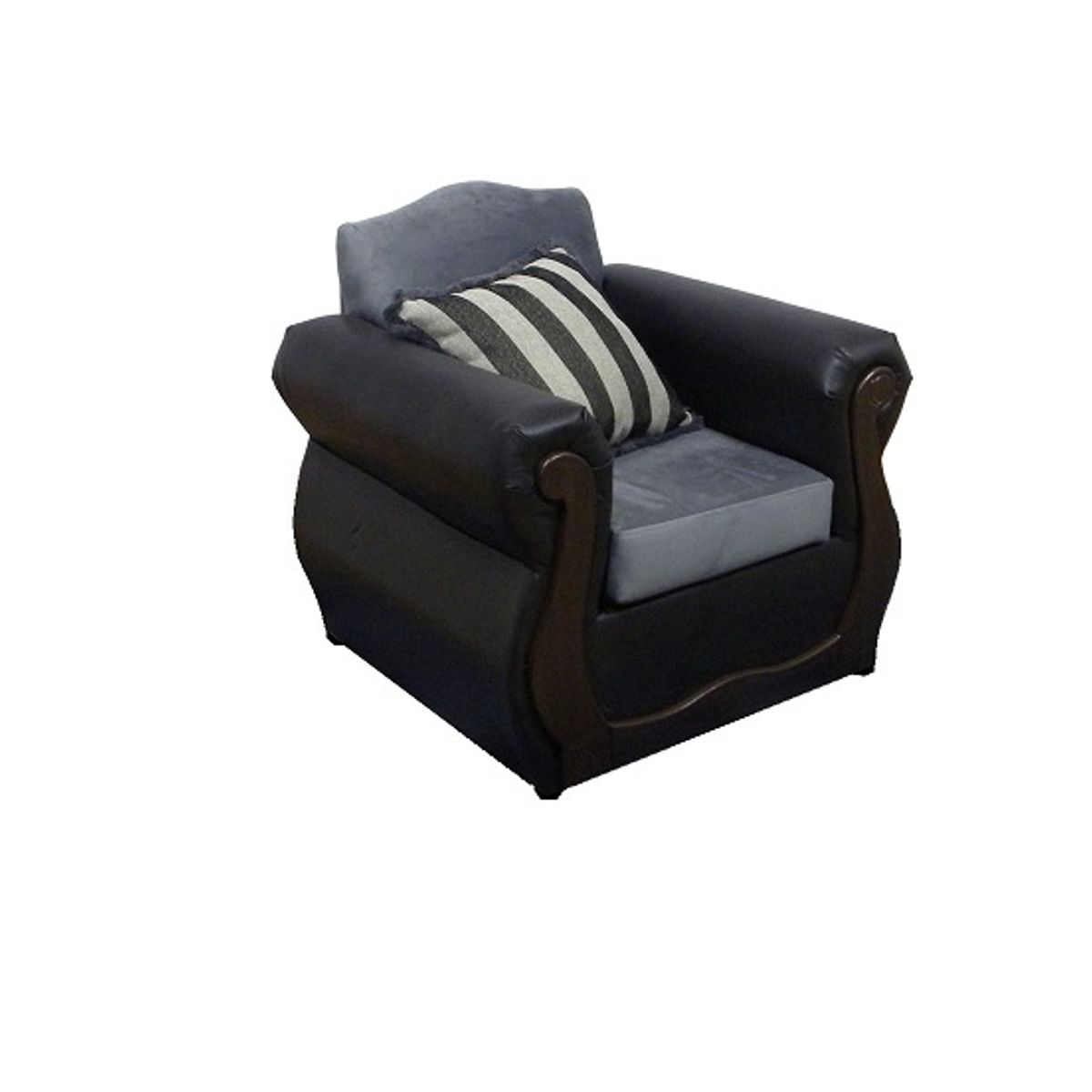ALMORE - JGO LIVING NEW CULUMBIA PU NEGRO FELPA GRIS ALMORE…