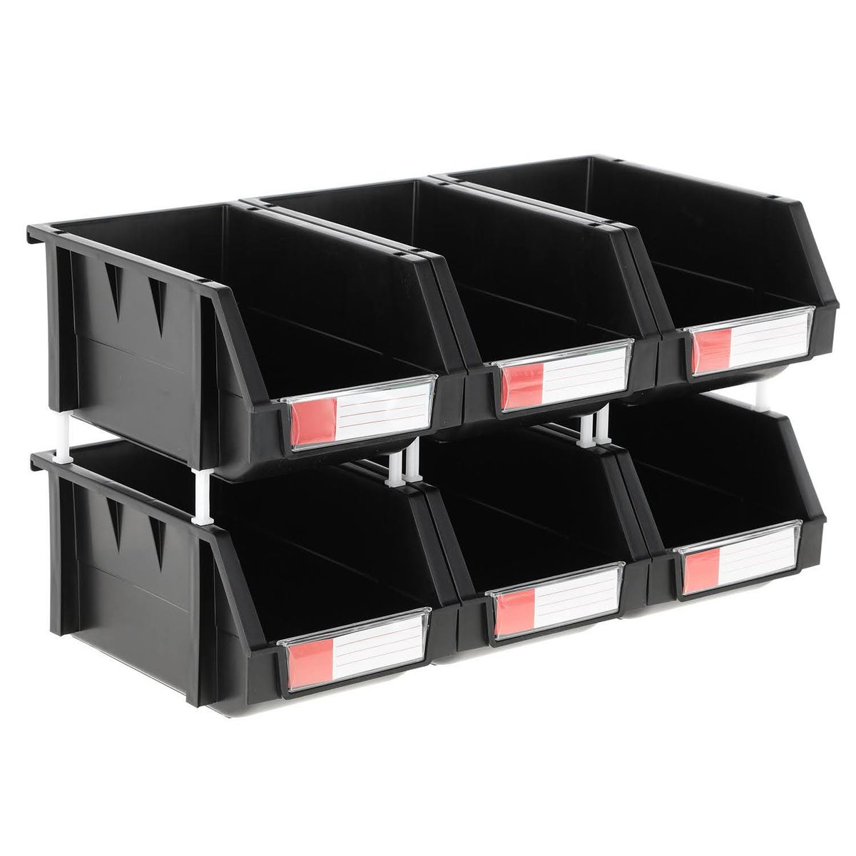 AUTORODEC - Pack de 6 cajas organizadoras de 15x24x12.4 cm Negras