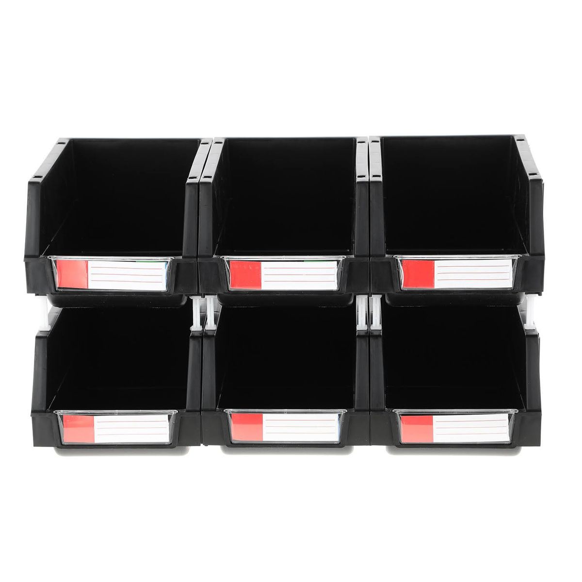 AUTORODEC - Pack de 6 cajas organizadoras de 15x24x12.4 cm Negras