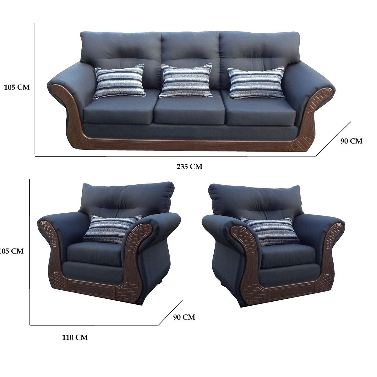 ALMORE - JGO LIVING ATLANTA 311 TELA NEGRO ALMORE