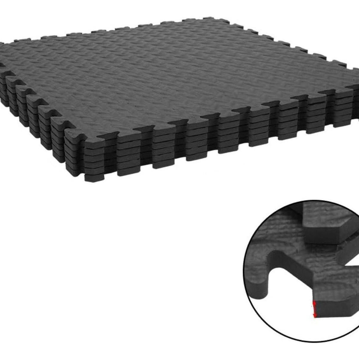 IMPORTCLICK - Set 8 Pisos Tatami Deportivo Goma Eva Negro