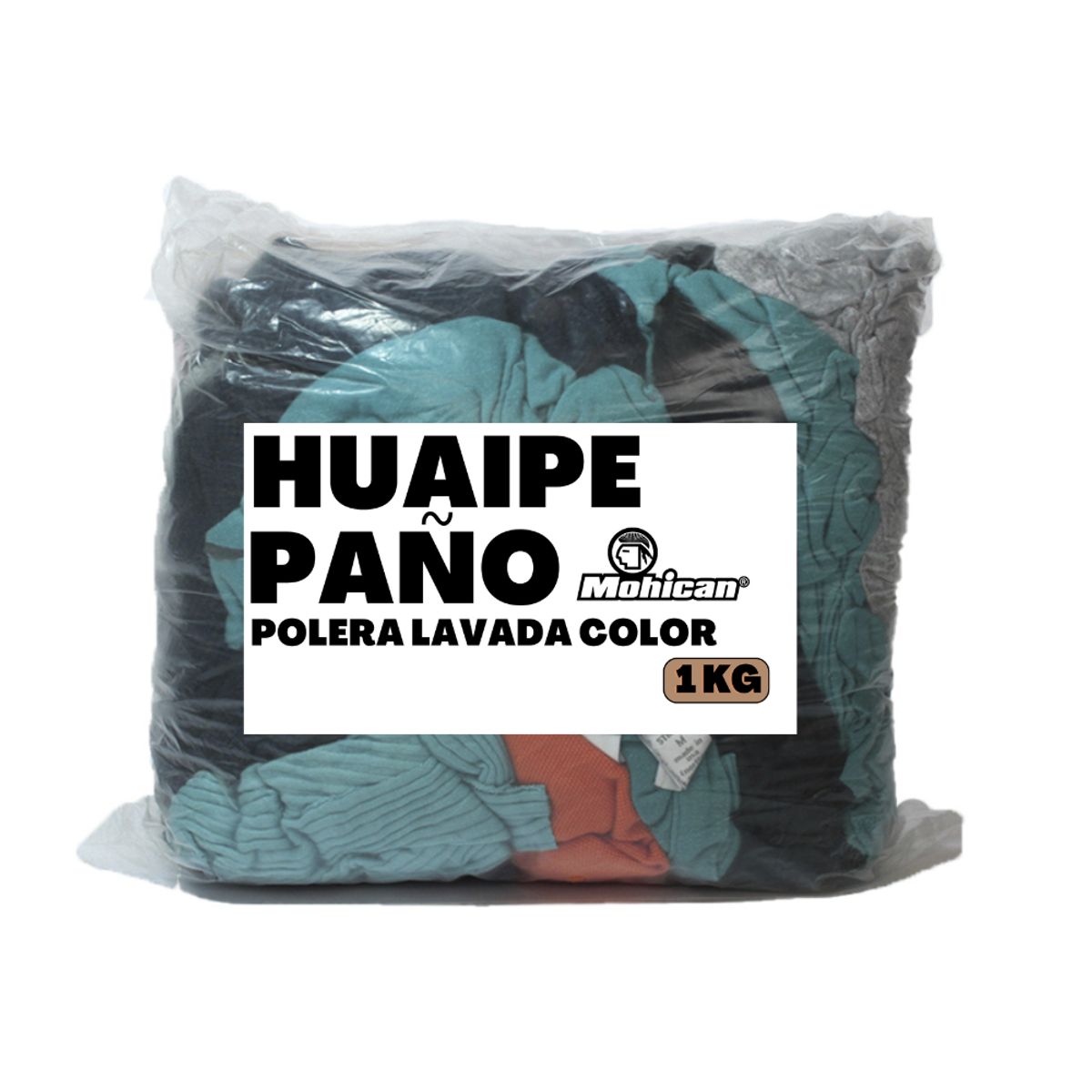 MOHICAN - Huaipe Paño Polera Lavada De Color Bolsa 1 Kg.
