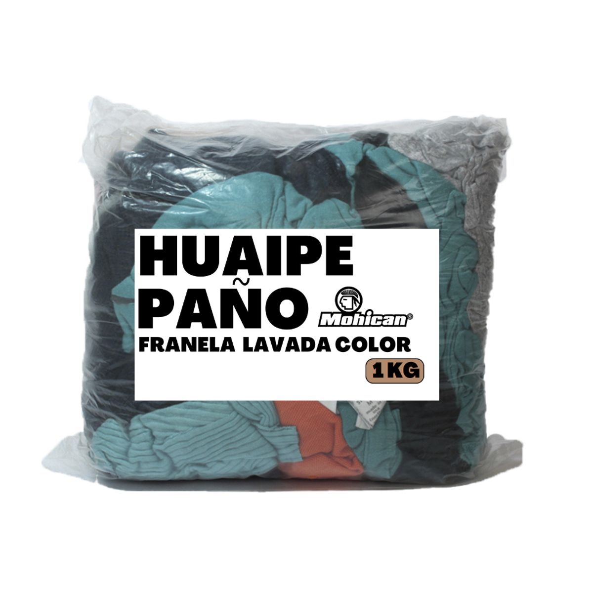 MOHICAN - HUAIPE PAÑO FRANELA LAVADA DE COLOR BOLSA 1 KG.