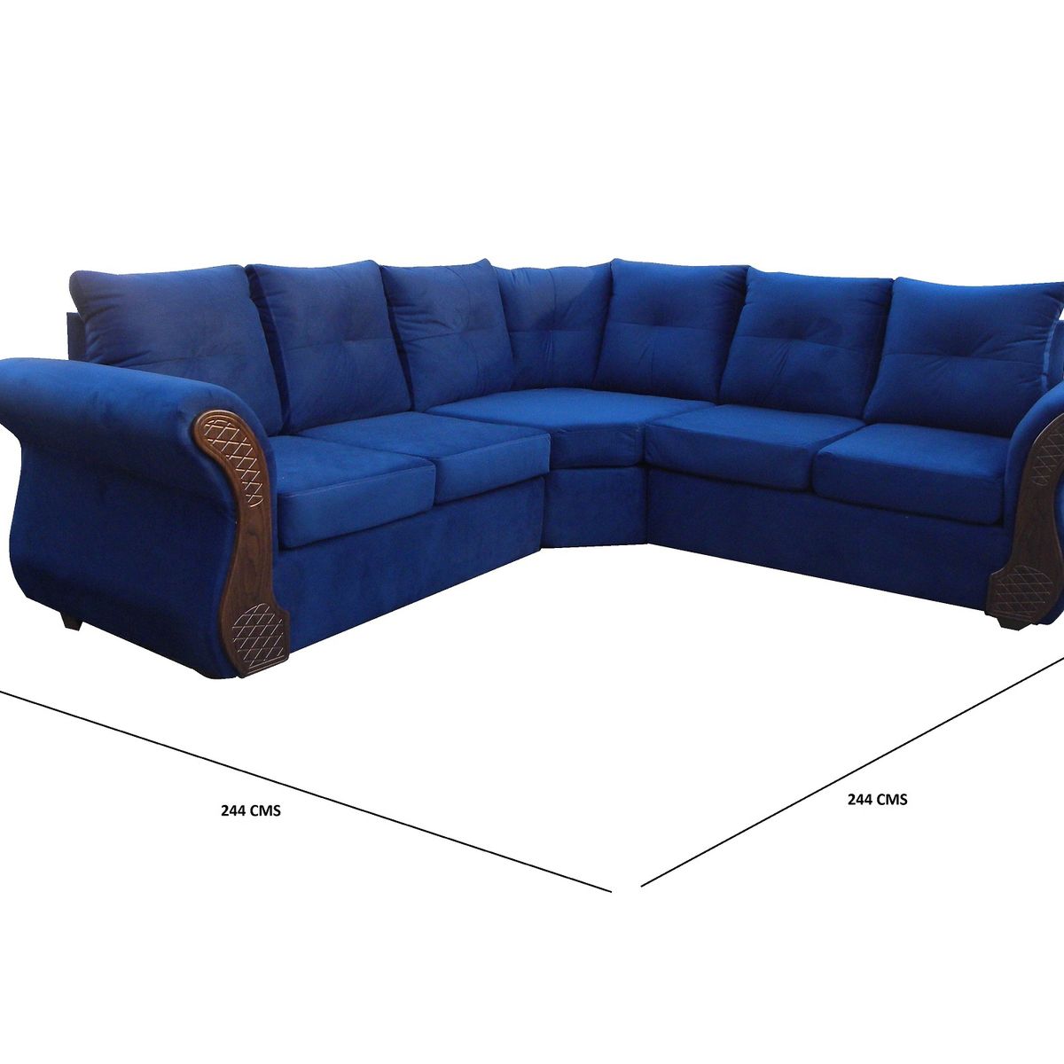 ALMORE - SECCIONAL ATLANTA FELPA AZUL CHOCO ALMORE