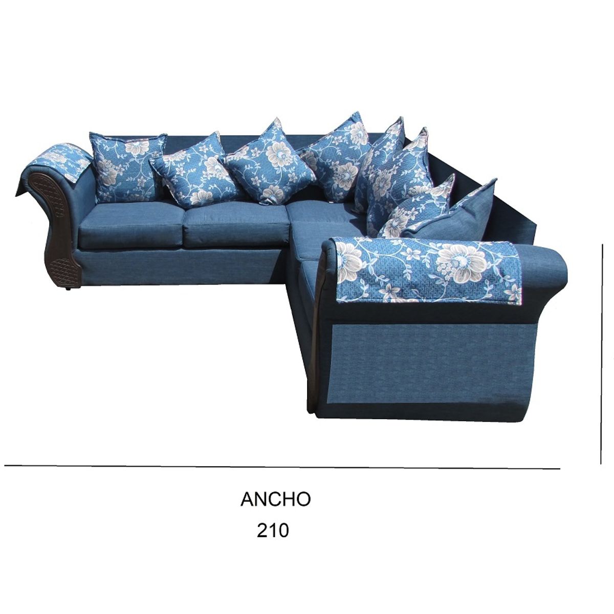 ALMORE - SECCIONAL IRLANDA AZUL CHOCO ALMORE