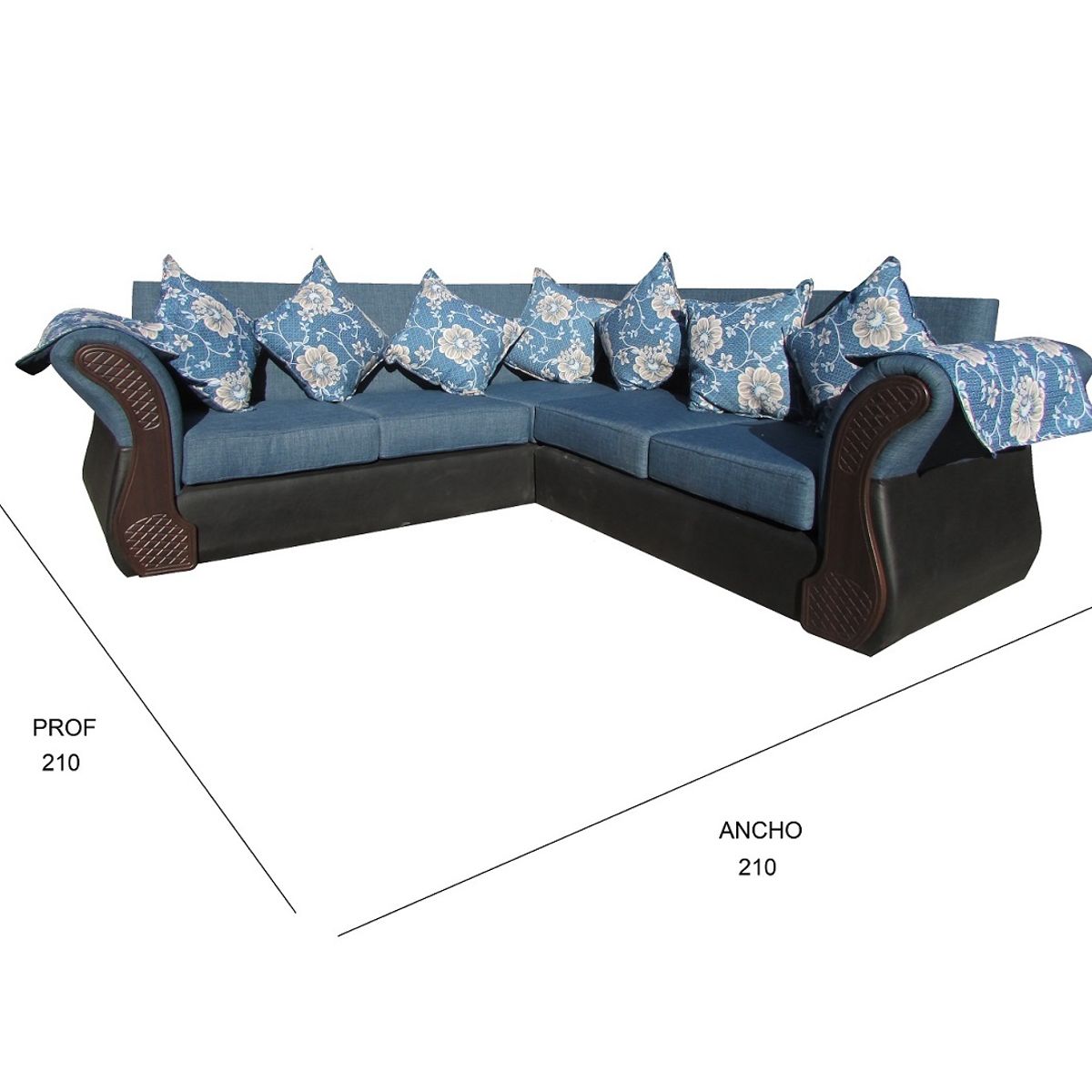 ALMORE - SECCIONAL IRLANDA TP AZUL NEGRO CHOCO ALMORE
