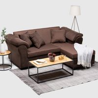 SECCIONAL REVERSIBLE IZQ Y DER FELPA CAFE TELA CAFÉ