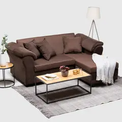 ALMORE - SECCIONAL REVERSIBLE IZQ Y DER FELPA CAFE TELA CAFÉ