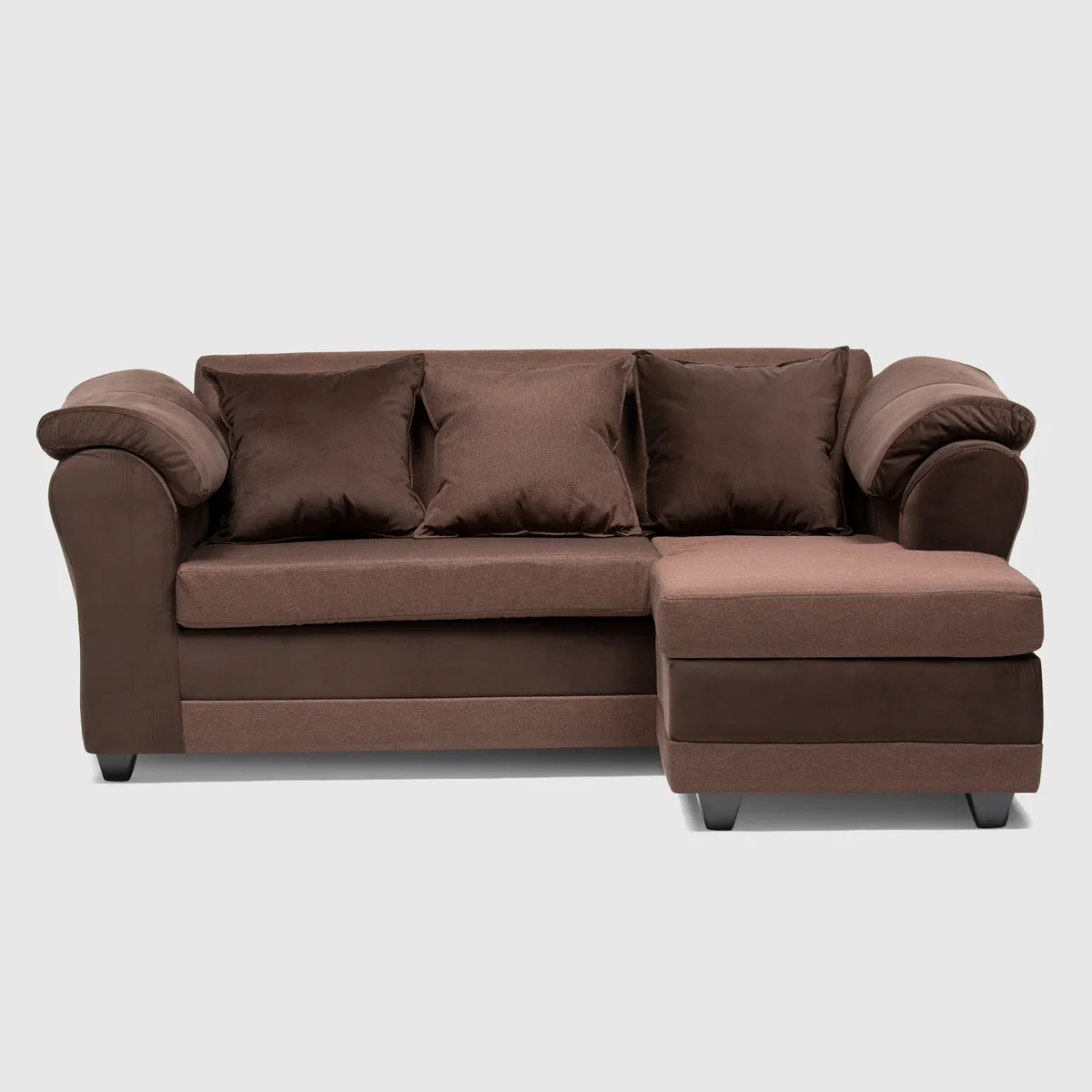 ALMORE - SECCIONAL REVERSIBLE IZQ Y DER FELPA CAFE TELA CAFÉ ALMORE