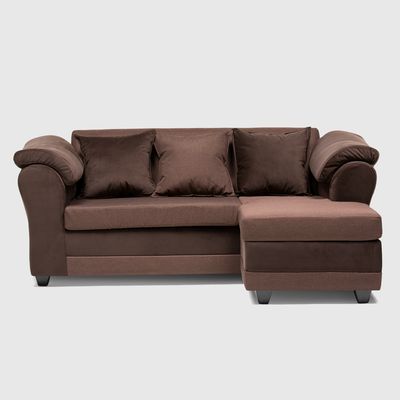 Imagen 2 del producto SECCIONAL REVERSIBLE IZQ Y DER FELPA CAFE TELA CAFÉ