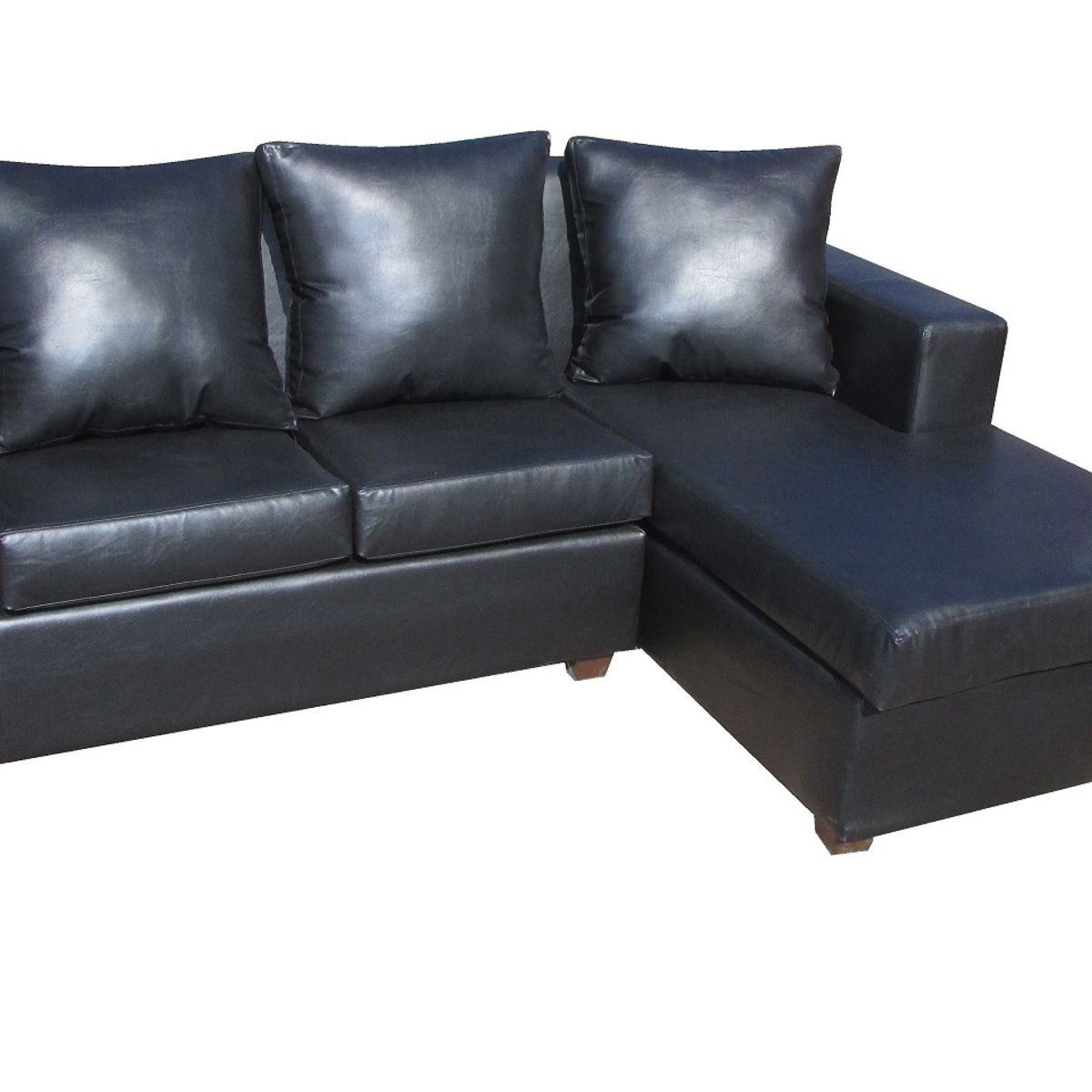 ALMORE - SECCIONAL ROMANO DERECHO 3 CPS PU NEGRO ALMORE