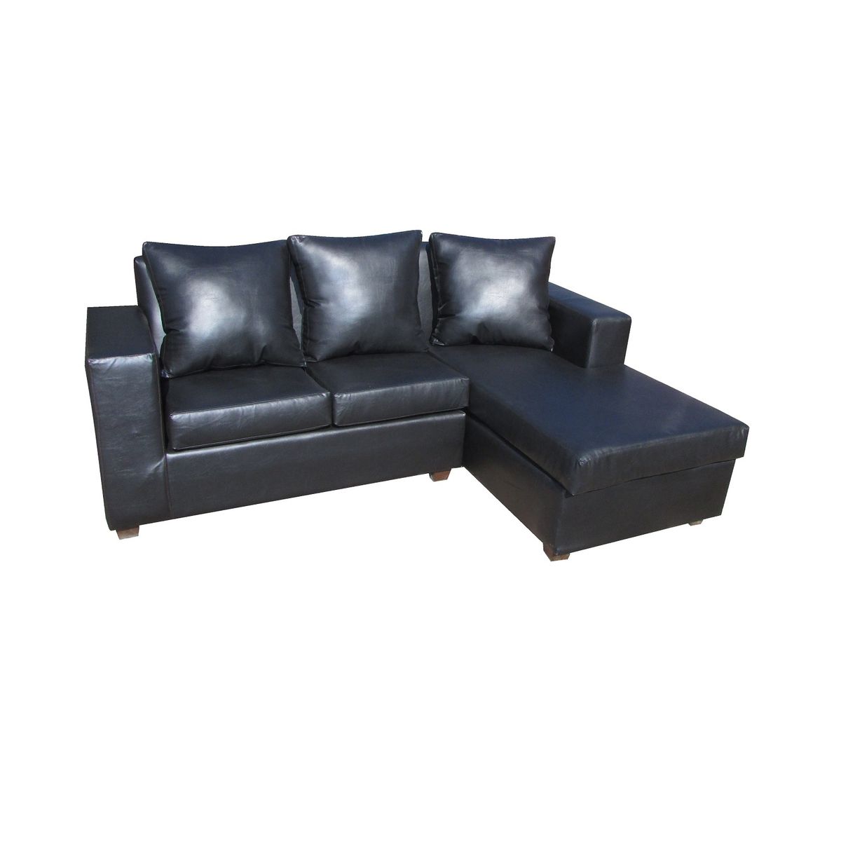 ALMORE - SECCIONAL ROMANO DERECHO 3 CPS PU NEGRO ALMORE