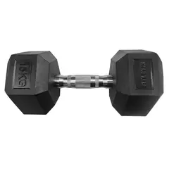 ATLETIS - Mancuerna Hexagonal 15 Kg Negro