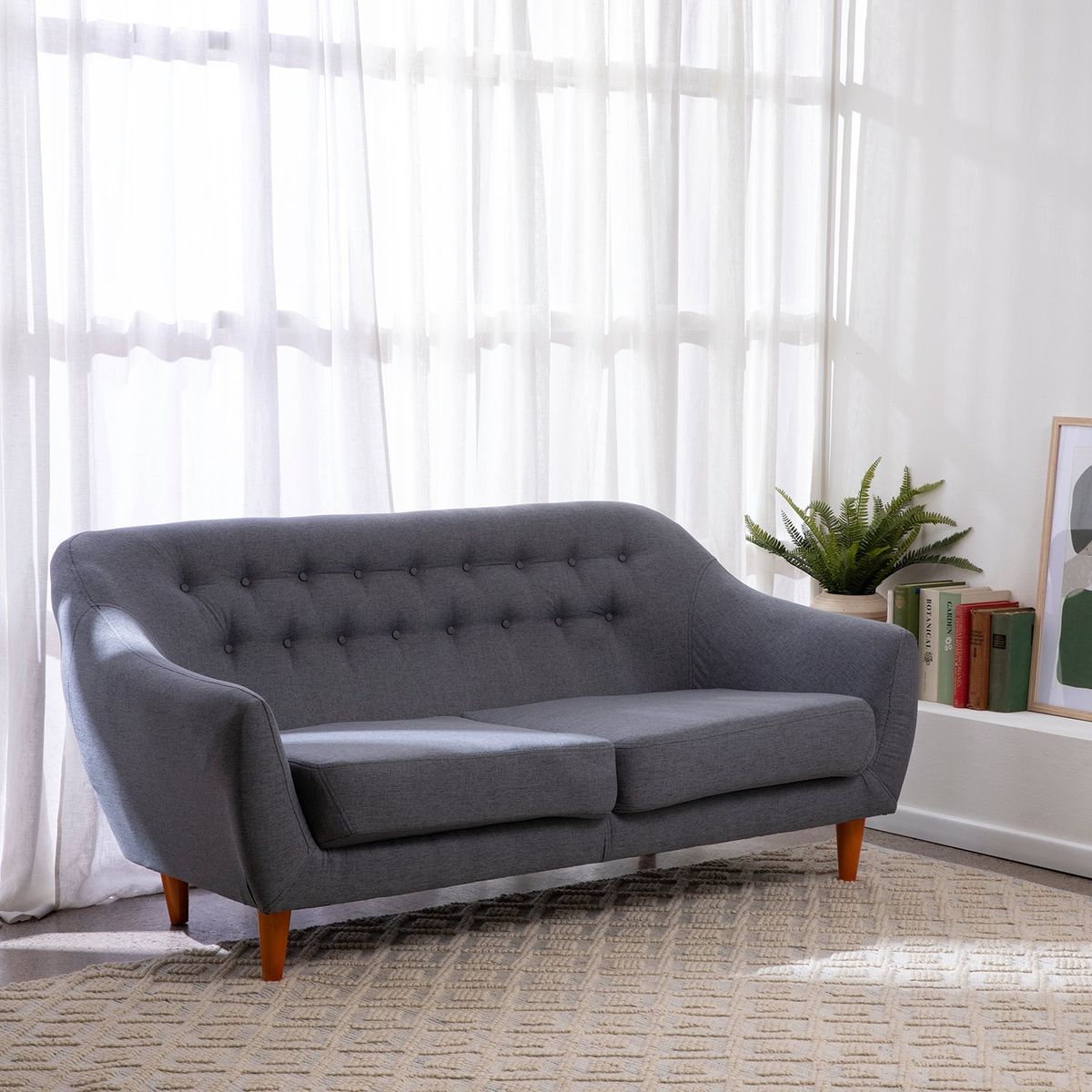 ALMORE - SOFA NORWEIS 2 CPS TELA GRIS ALMORE