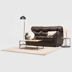 ALMORE - SOFA BELEN 3 CPS PU CAFÉ MORO