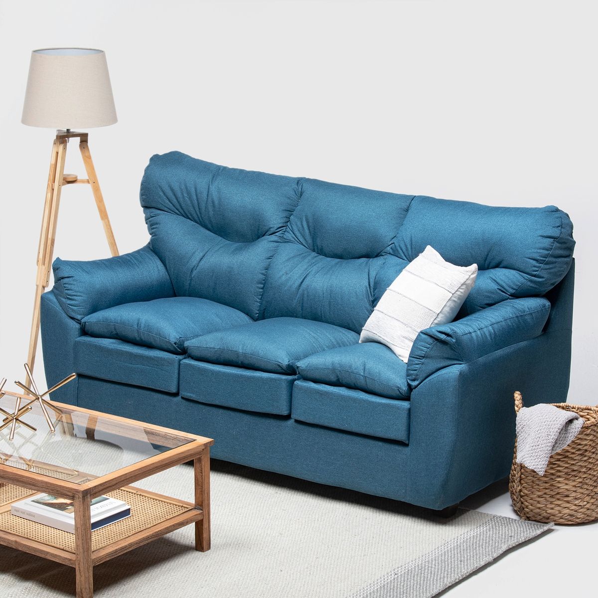 ALMORE - SOFA BELEN 3 CPS TELA AZUL ALMORE