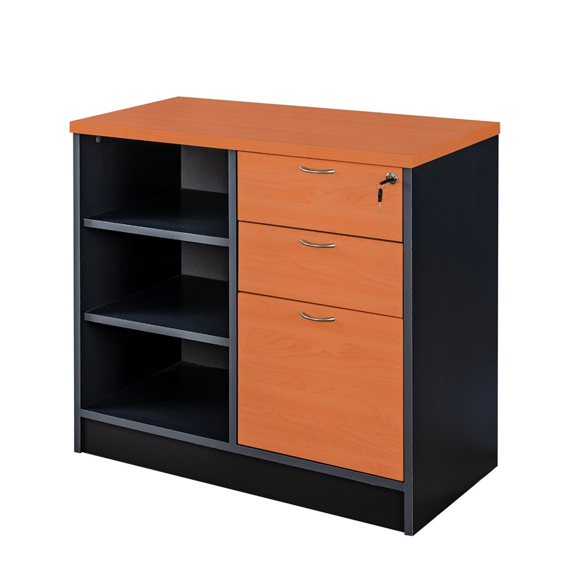 GENERICO - Cajonera Repisero con Llave 3 Cajones 3 repisas. Melamina Compacta