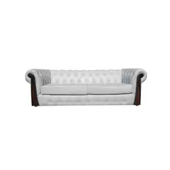 ALMORE - SOFA CAPITONE 3 CPS PU BLANCO