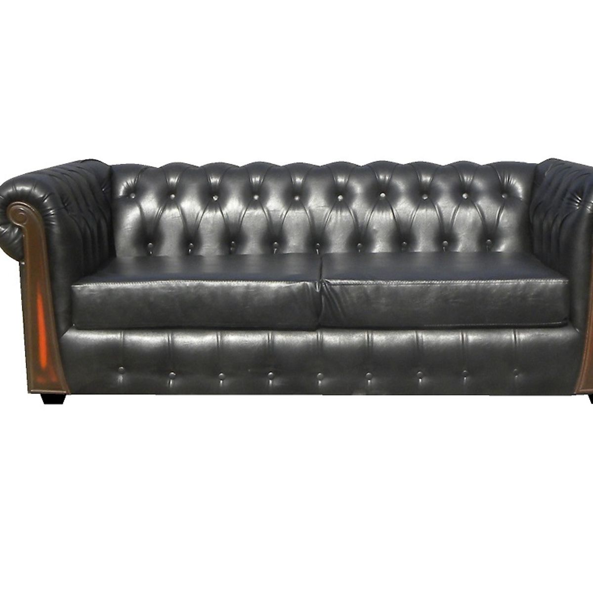 ALMORE - SOFA CAPITONE 3 CPS PU NEGRO ALMORE