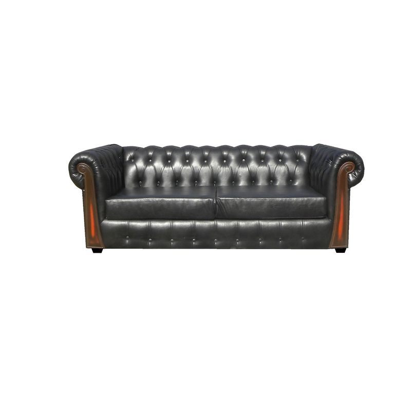 ALMORE - SOFA CAPITONE 3 CPS PU NEGRO ALMORE