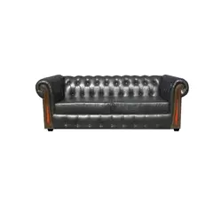 ALMORE - SOFA CAPITONE 3 CPS PU NEGRO