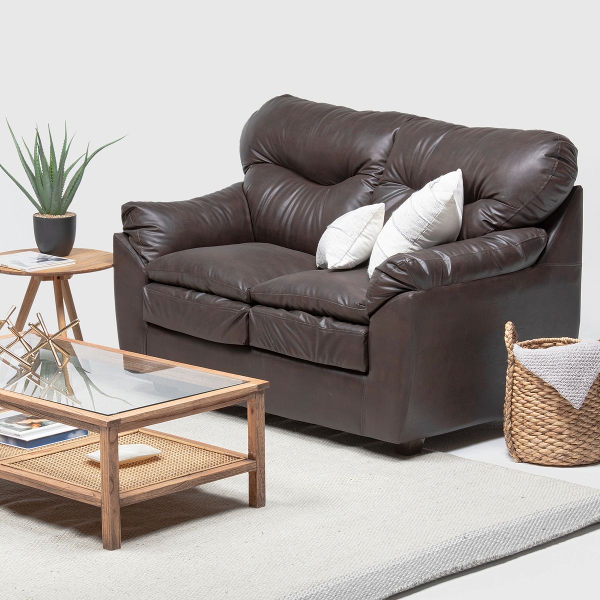 ALMORE - SOFA BELEN 2 CPS PU CAFE ALMORE