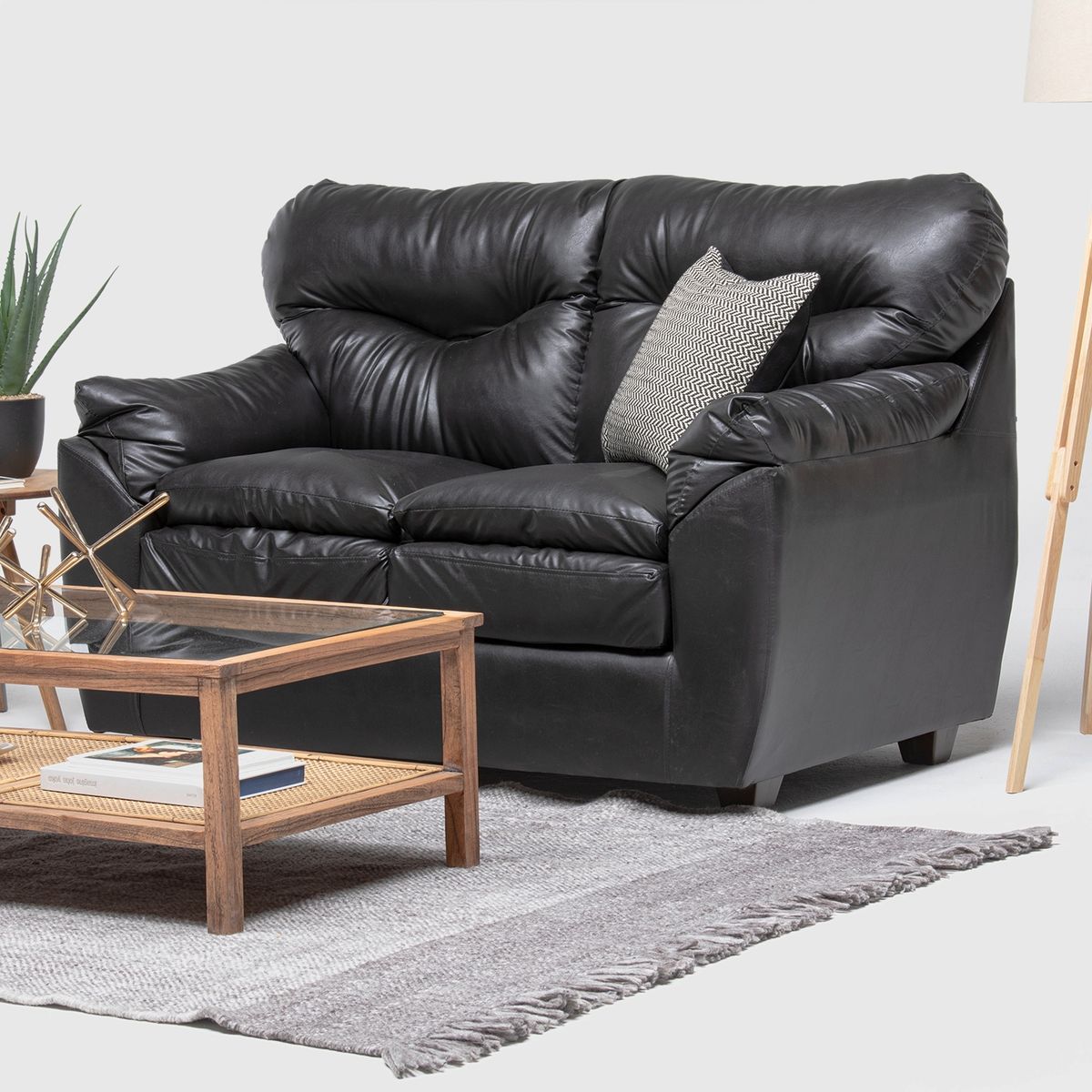 ALMORE - SOFA BELEN 2 CPS PU NEGRO ALMORE