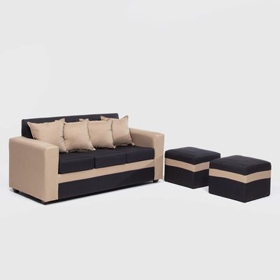 Imagen 2 del producto SOFA PARIS 2 POUF BEIGE NEGRO