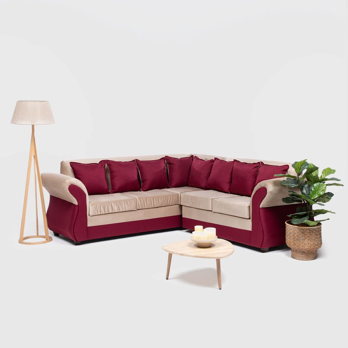 ALMORE - SECCIONAL NEW IRLANDA BI BEIGE ROJO ALMORE