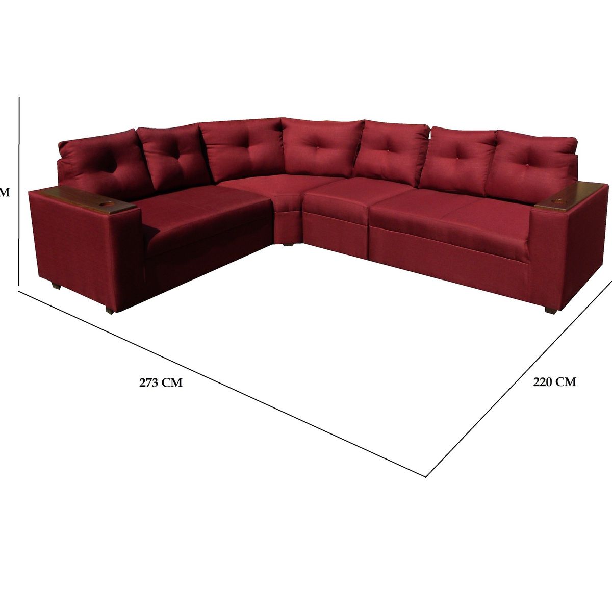 ALMORE - SECCIONAL WILSON 6 CPS TELA ROJO ALMORE