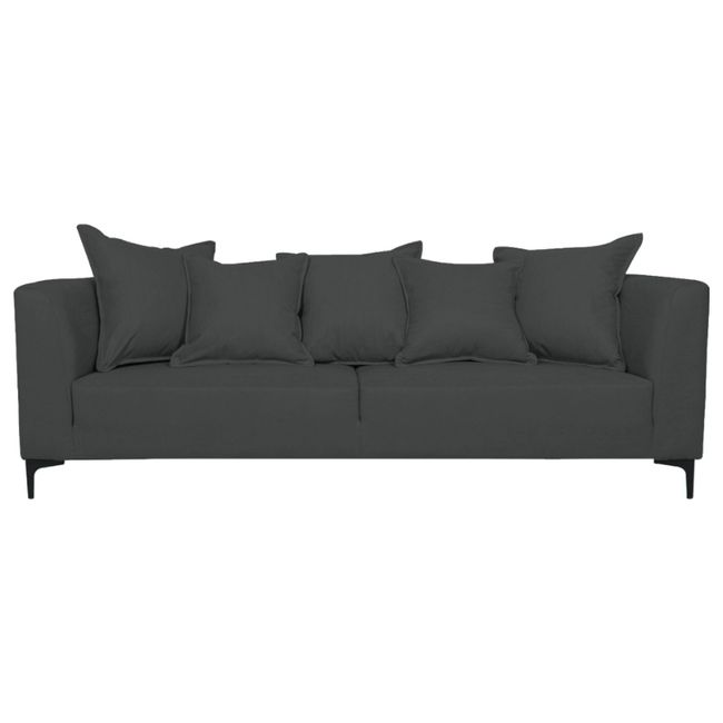 SOFAS HOME - SOFA CORDELIA CHENILLE TIPO LINO GRAFITO 2 CUERPOS