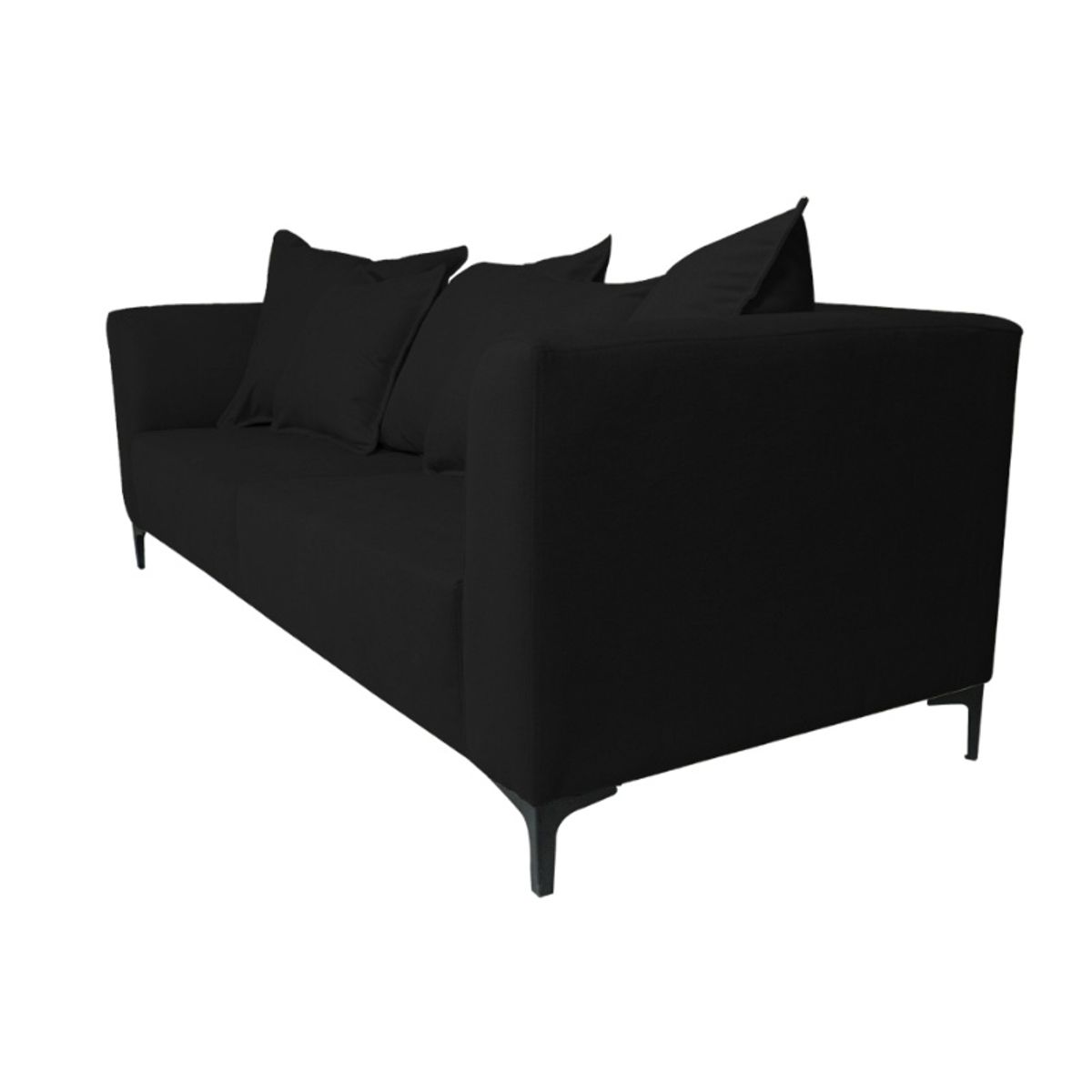 SOFAS HOME - SOFA CORDELIA CHENILLE TIPO LINO NEGRO 2 CUERPOS