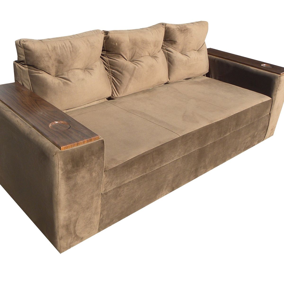 ALMORE - SOFA WILSON 3C + 2 POUF CAFÉ ALMORE