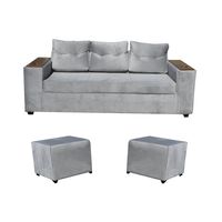 SOFA WILSON 3C + 2 POUF GRIS