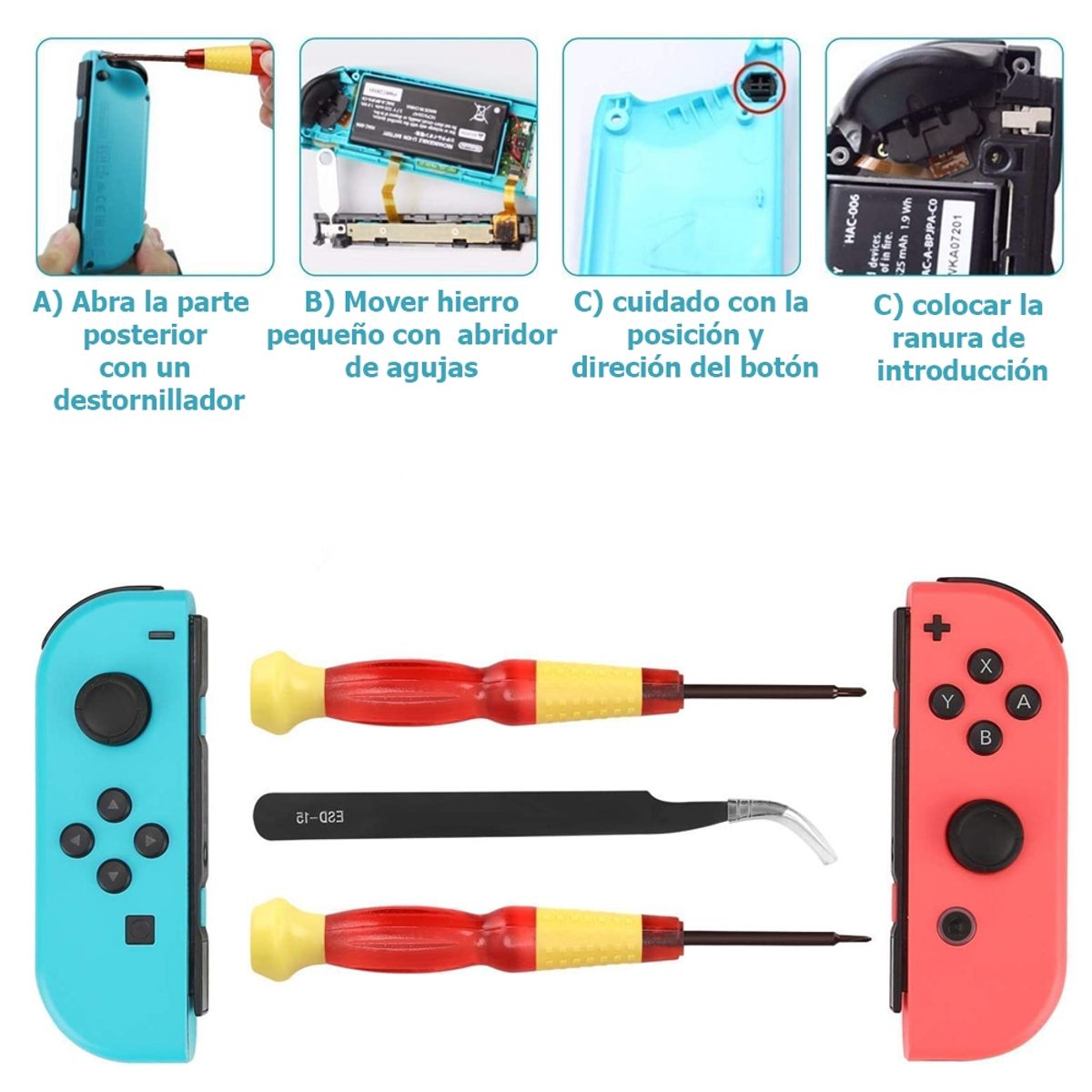 GENERICO - Kit Destornillador Nintendo Switch 23 En 1 Repuesto.