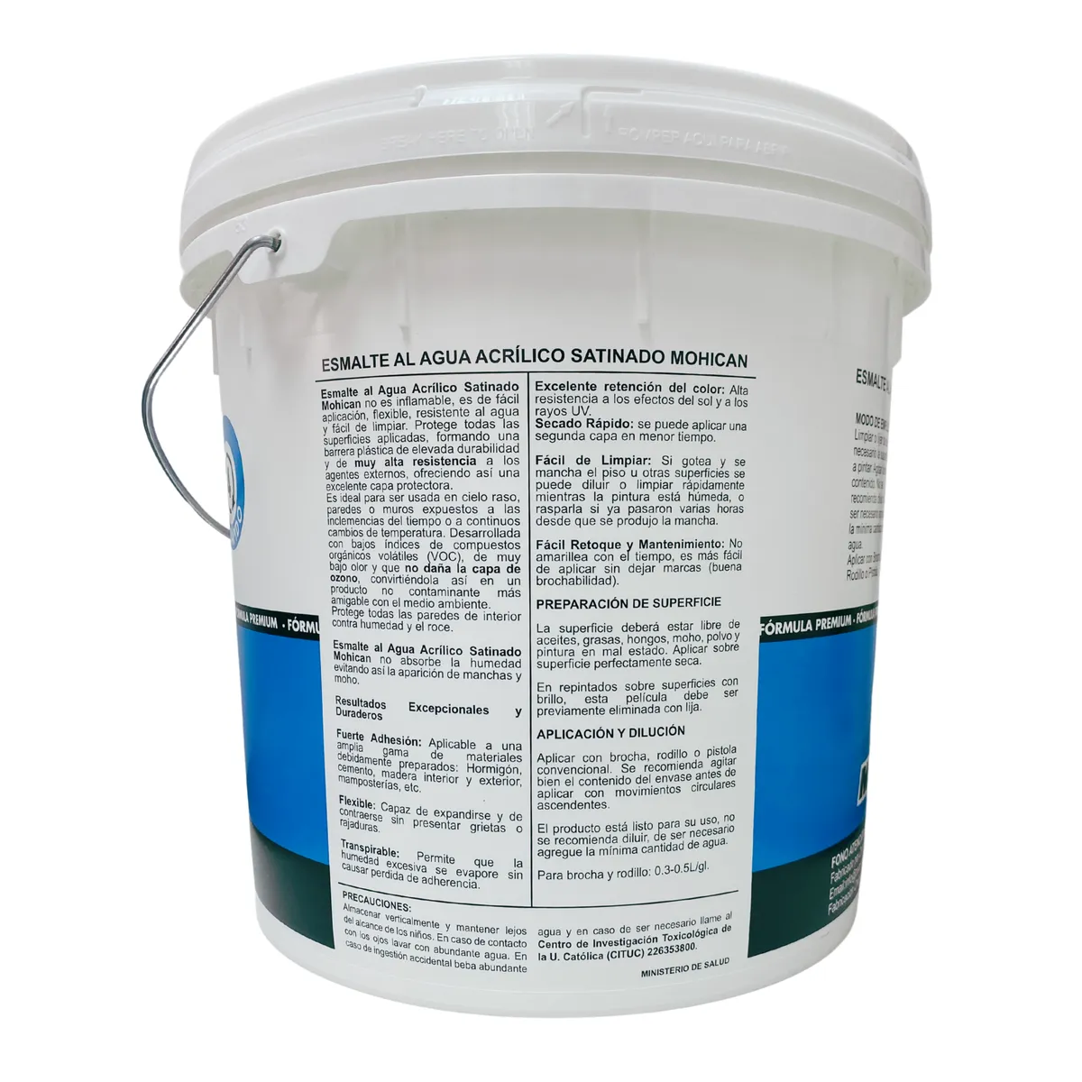 MOHICAN - ESMALTE AL AGUA ANTIHONGOS SATINADO 1 TINETA 4 GAL BLANCO