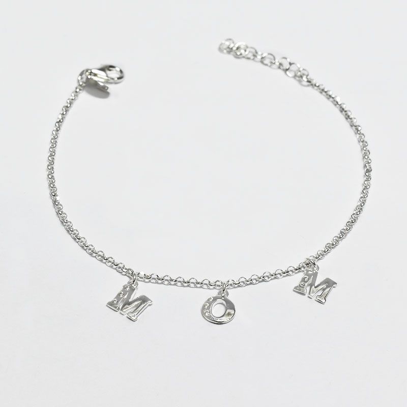 ROSETT - Pulsera rolo con la palabra Mom Plata 925