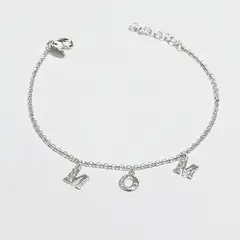 ROSETT - Pulsera rolo con la palabra Mom Plata 925