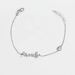 ROSETT - Pulsera rolo con la palabra Family y circón