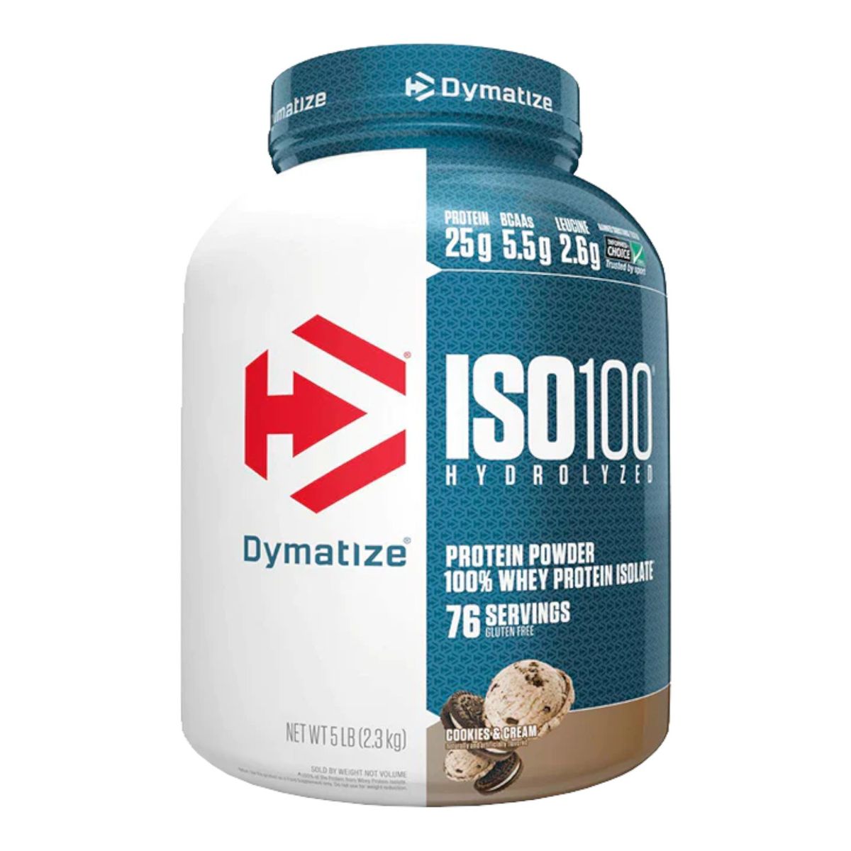 DYMATIZE - Proteína Iso 100 Hidrolizada Dymatize - 5 LB -Cookies & cream