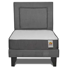 INNOVAMUEBLES - CAMA + RESPALDO SILVER 1 PL GRIS