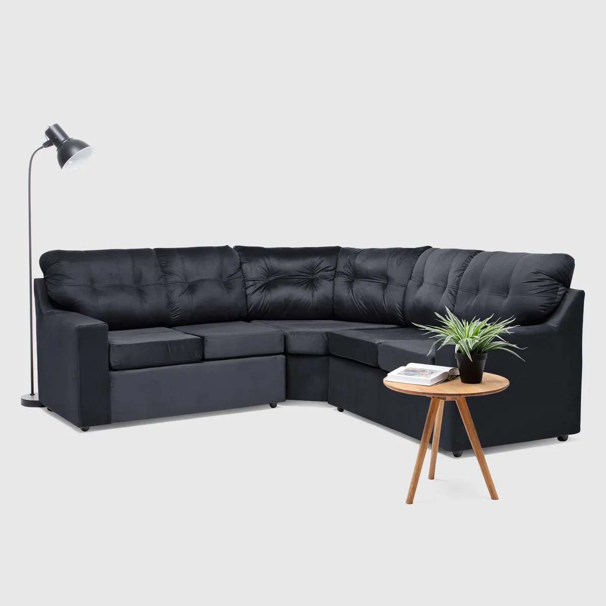 ALMORE - SECCIONAL ITALIA FELPA NEGRO ALMORE