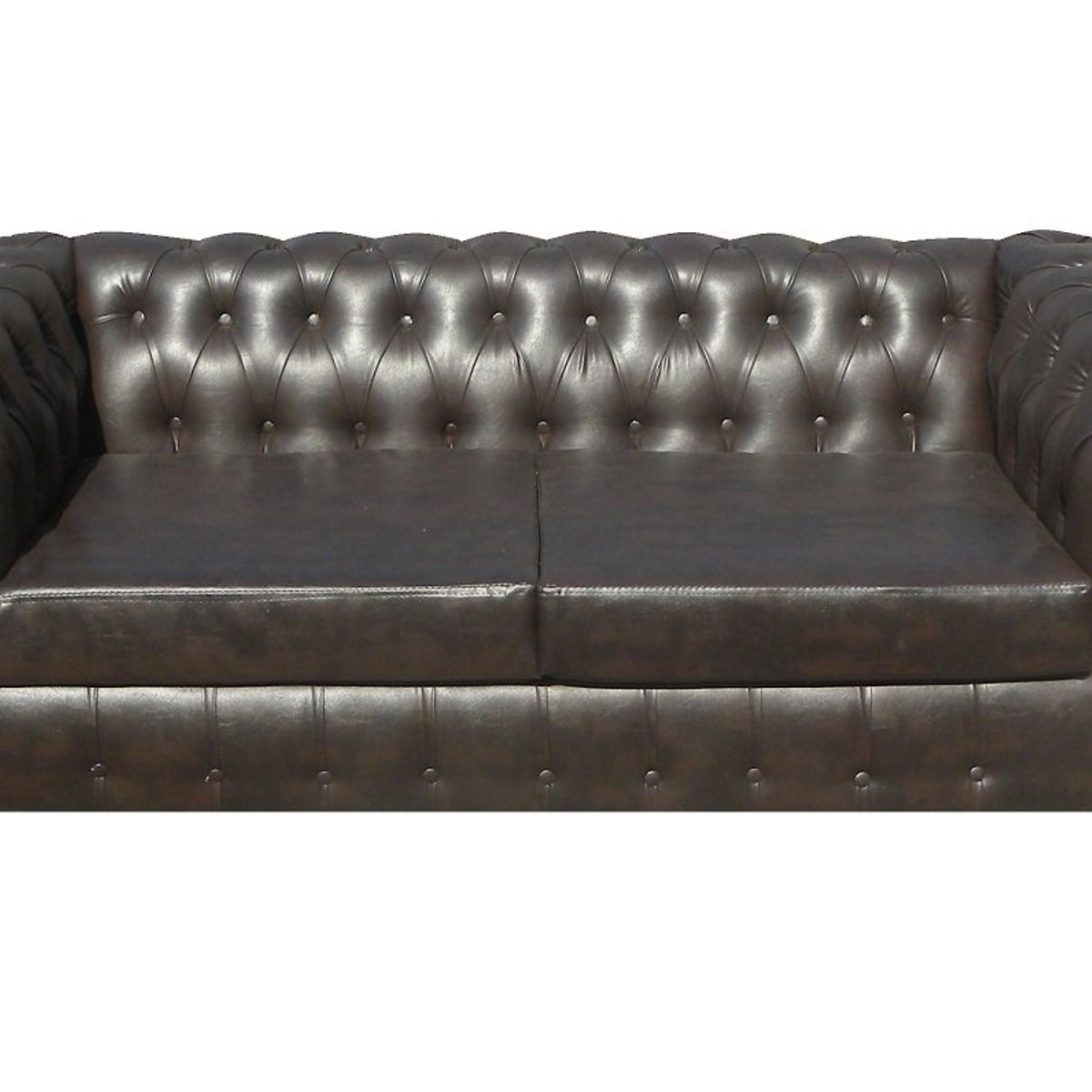 ALMORE - SOFA CAPITONE 3 CPS PU CAFE ALMORE