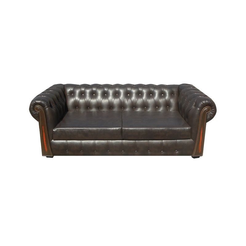 ALMORE - SOFA CAPITONE 3 CPS PU CAFE ALMORE