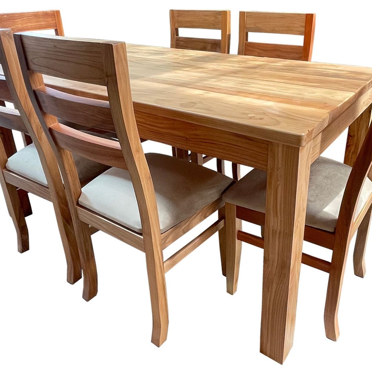 MUEBLES NATIVA - Comedor Nativo 90x160 6 sillas Koke Beige