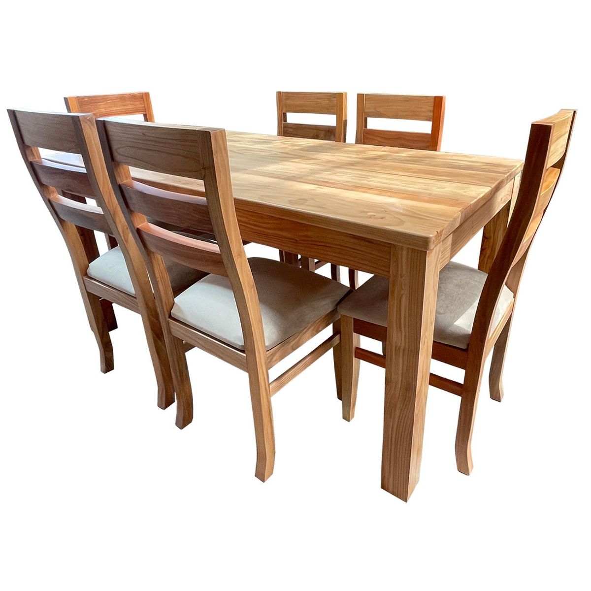 MUEBLES NATIVA - Comedor Nativo 90x160 6 sillas Koke Beige