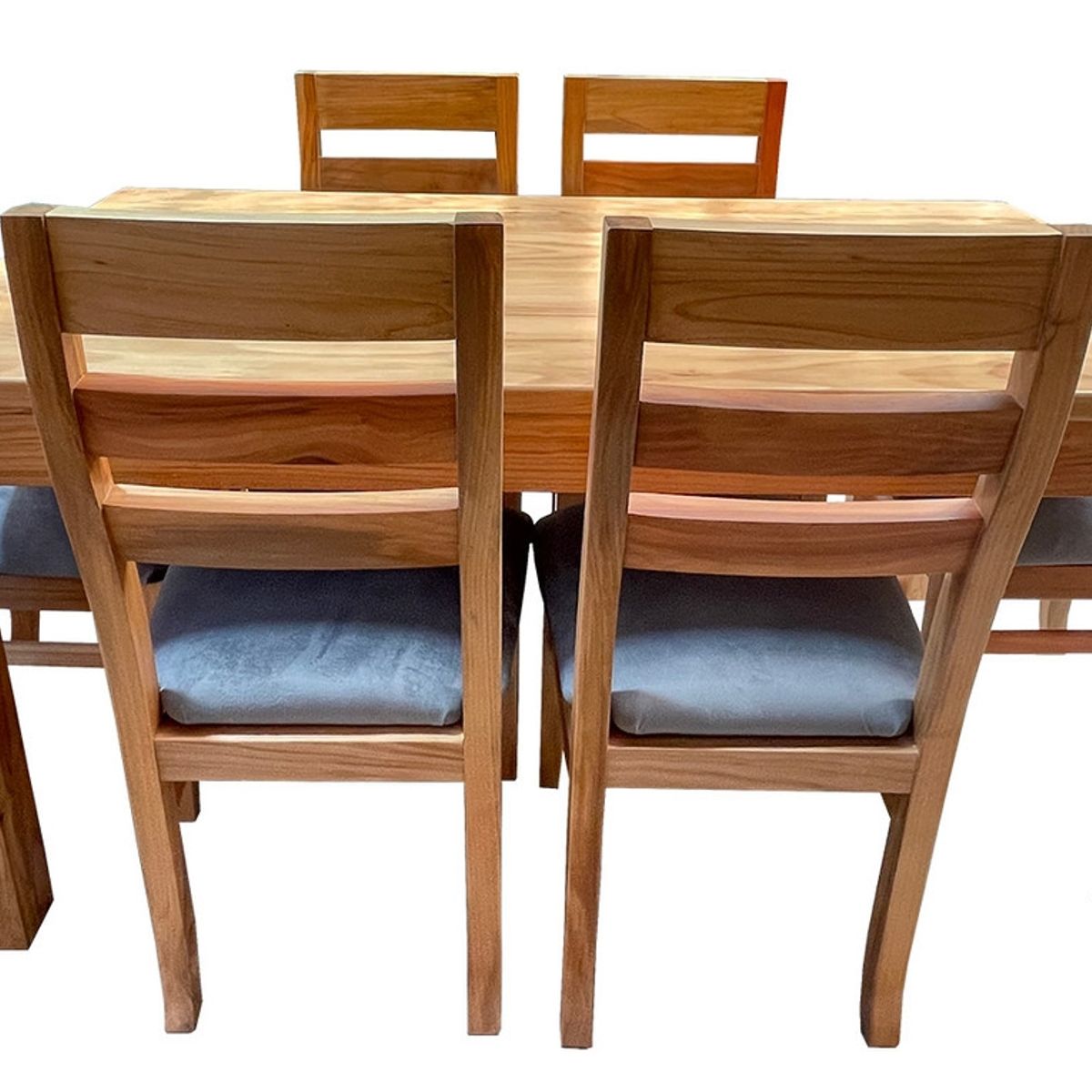 MUEBLES NATIVA - Comedor Nativo 90x160 6 sillas Koke Gris