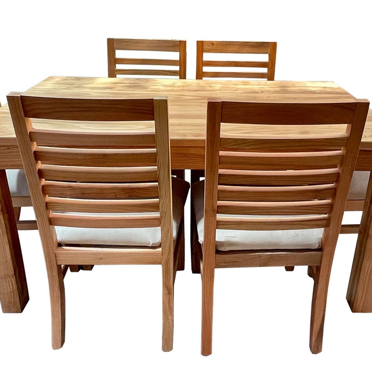 MUEBLES NATIVA - Comedor Nativo 90x160 6 sillas Palillo Beige