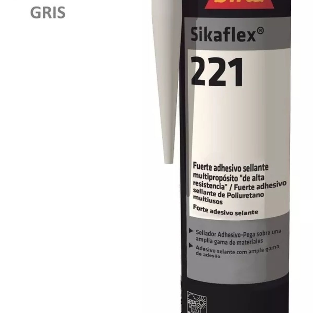 SIKA - SIKAFLEX 221 - Sellante Multiuso Adhesivo de un componente, Gris 300cc